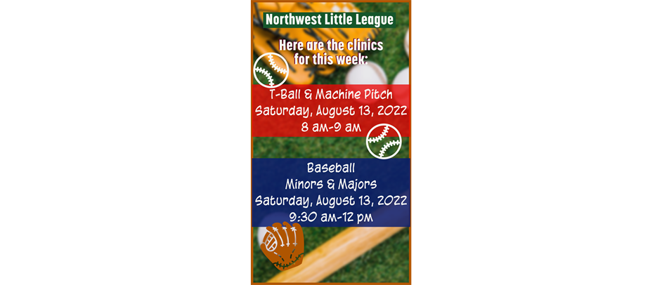 Baseball Clinics - T-Ball/MP & Minors & Majors