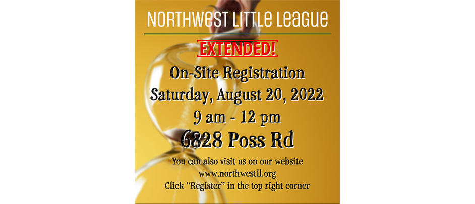 ON-SITE Registration EXTENDED this Saturday! (8/20/22)